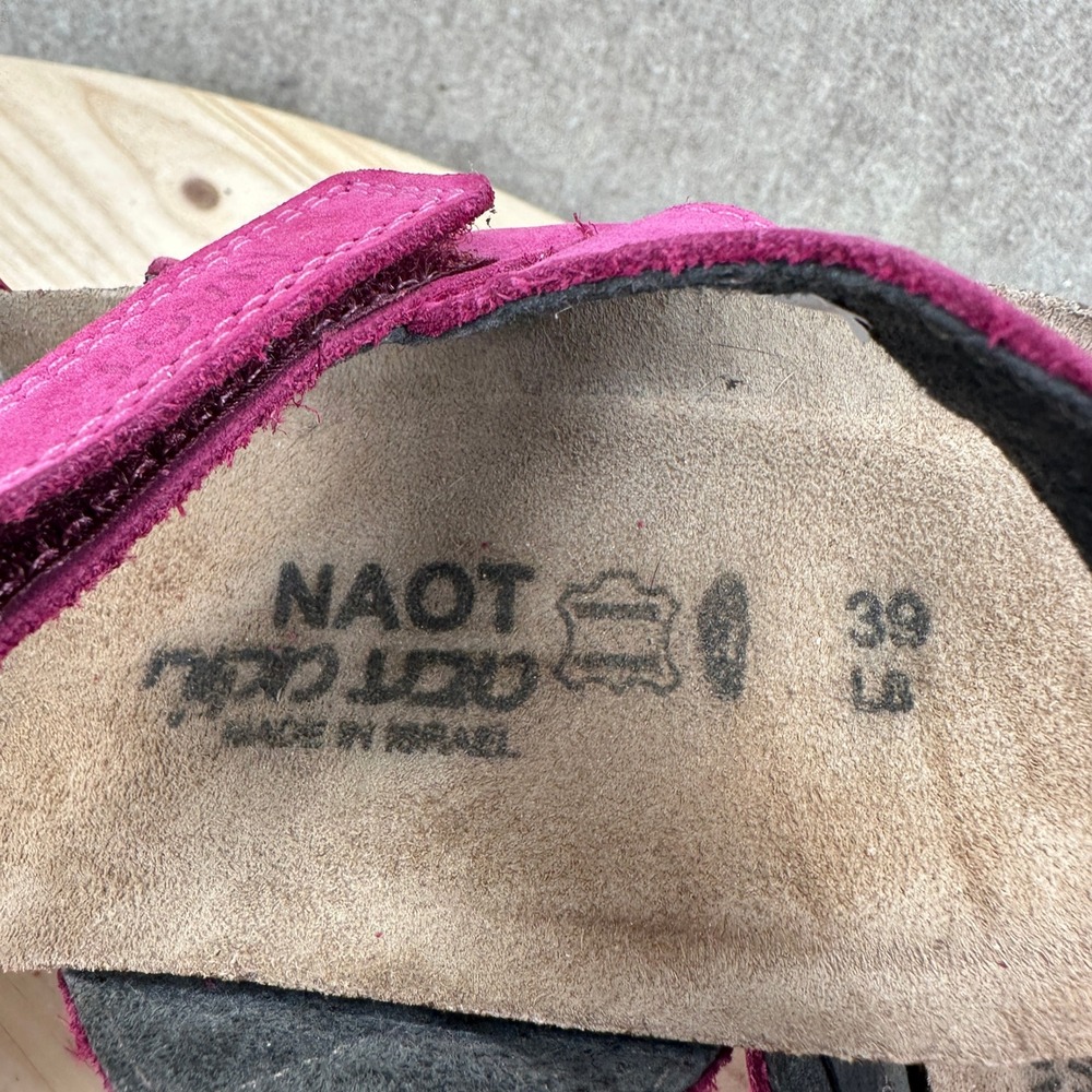 Naot Wedge Sandals Womens 8-8.5 Pink Suede Strappy Comfort Platform 1281-224853 - Picture 8 of 10